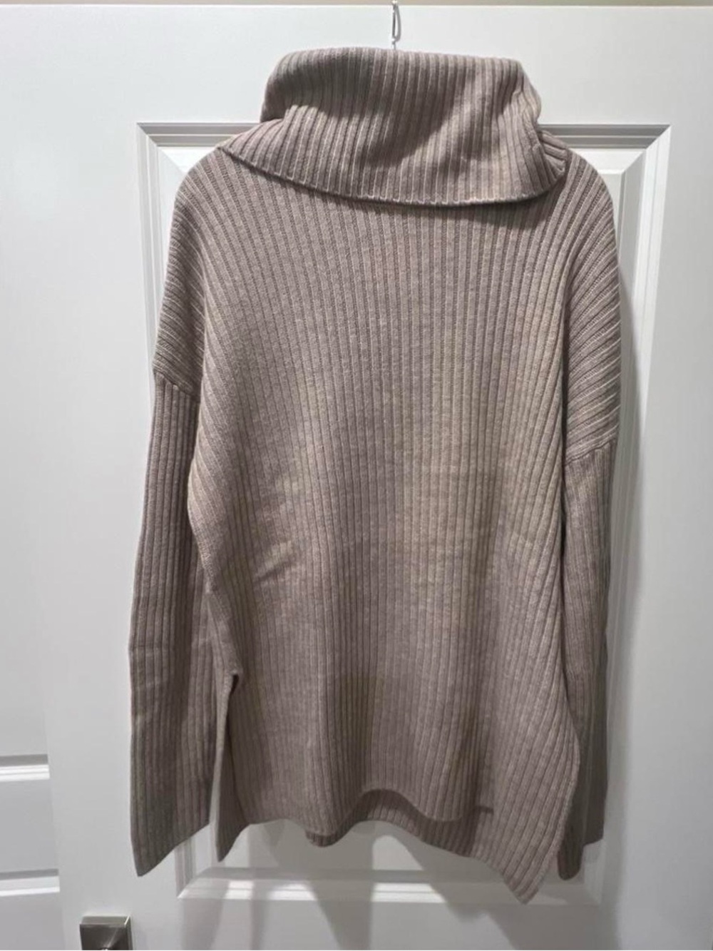 Current Elliott Tan Turtleneck Ribbed Knit Sweater